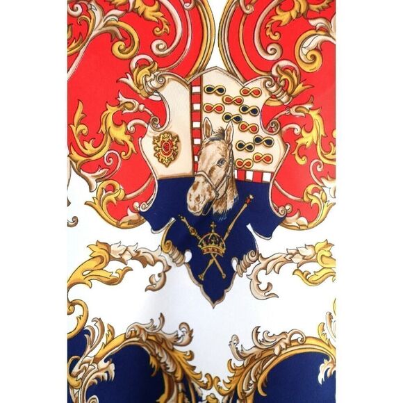 30"x30.5" LAHMY Patricia MULTICOLOR HORSE Equestrian POLYESTER SCARF SHAWL (B46 - Picture 4 of 10